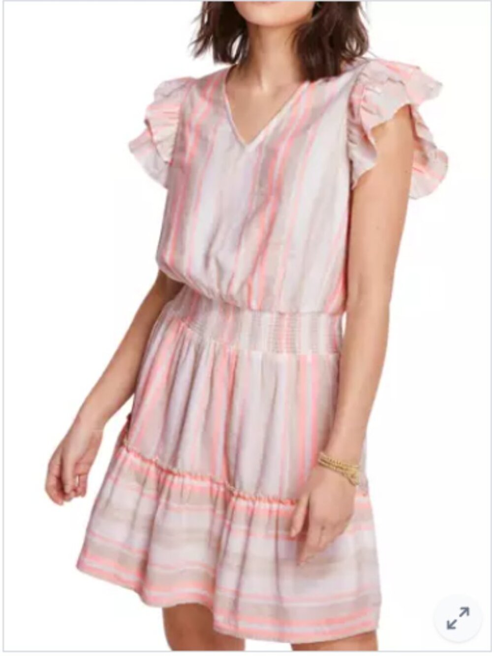 Vineyard Vines Women's Striped V-Neck Smocked Dress M Like New
